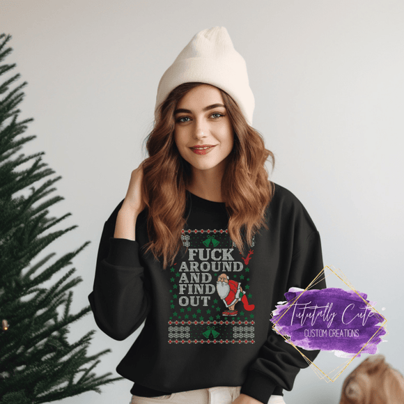 F*ck Around & Find Out Ugly X-Mas Sweater - Tututally Cute Custom Creations 
