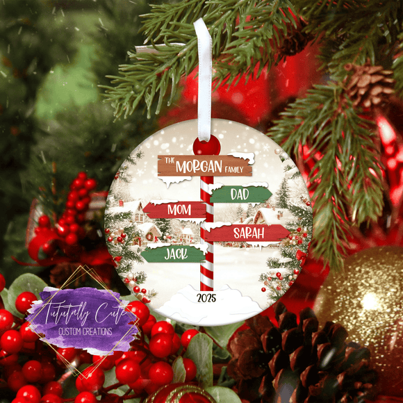 Family Sign - Ornament - Tututally Cute Custom Creations 