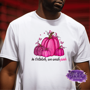 Mostly Pink Pumpkin Design - Breast Cancer Apparel (Adult) - Tututally Cute Custom Creations 