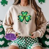 Lucky Shamrock Stained Glass Shirt, Sweatshirt & Hoodie – St. Patrick’s Day Glow Tee