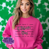 St. Patrick’s Day Word Collage Shirt, Sweatshirt & Hoodie – Minimalist Irish Tee