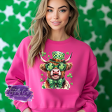 Lucky Highland Cow Shirt, Sweatshirt & Hoodie – Funny St. Patrick’s Day Irish Cow Tee