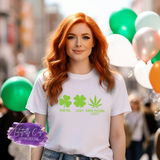 Super Lucky St. Patrick’s Day Shirt, Sweatshirt & Hoodie – Funny Weed & Clover Tee