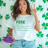 🇮🇪 Feck Shirt, Sweatshirt & Hoodie – Funny Irish Definition St. Patrick’s Day Tee