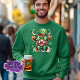 Lucky Highland Cow Shirt, Sweatshirt & Hoodie – Funny St. Patrick’s Day Irish Cow Tee