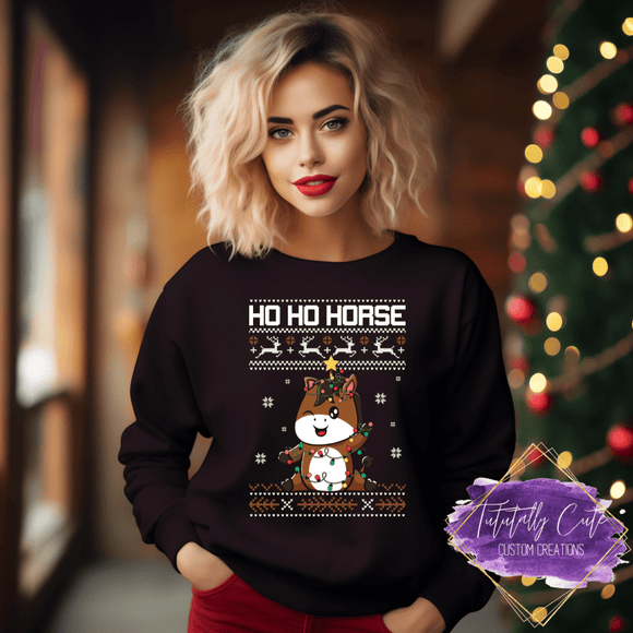 Ho Ho Horse Ugly X-Mas Sweater - Tututally Cute Custom Creations 