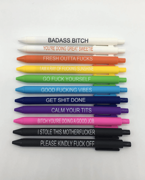 Vulgar Funny Pen Set - Tututally Cute Custom Creations 