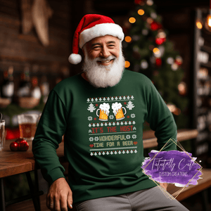 Time For Beer Ugly X-Mas Sweater - Tututally Cute Custom Creations 