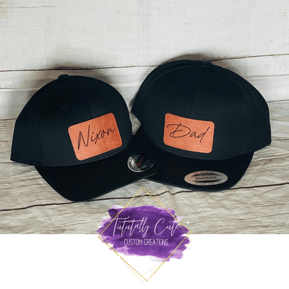 Leather Patch Dad - Chid Hats - Tututally Cute Custom Creations 