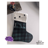 Buffalo Plaid & Ivory Knit Cuff Christmas Stocking