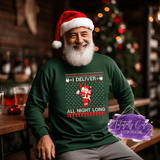 Deliver All Night Ugly X-Mas Sweater - Tututally Cute Custom Creations 