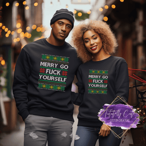 Merry Go F*ck Yourself Ugly X-Mas Sweater - Tututally Cute Custom Creations 