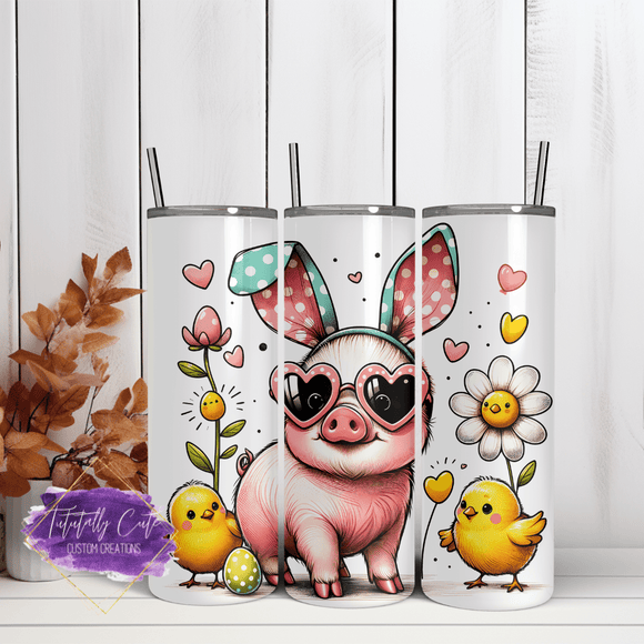 Cute Pig Easter Tumbler - Tututally Cute Custom Creations 