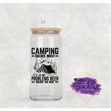 16oz Glass Can - Camping Collection - Tututally Cute Custom Creations 