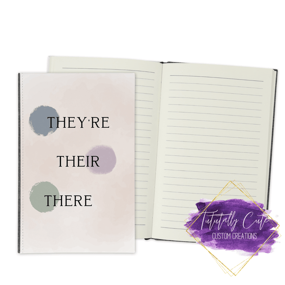 They're. Their. There.  Journal - Notebook - Tututally Cute Custom Creations 