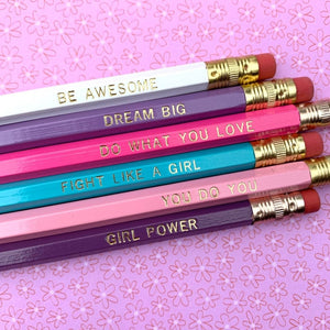 Girl Power Pencil Set - Tututally Cute Custom Creations 
