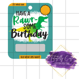 Birthday Theme Money Card - Tututally Cute Custom Creations 