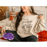 Know Your Worth Sweatshirt - Tututally Cute Custom Creations 