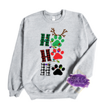 Ho, Ho, Ho Paw Print Christmas Sweater - Tututally Cute Custom Creations 