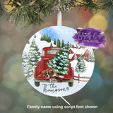Red Truck & Dog Breed Christmas Christmas Ornament - Tututally Cute Custom Creations 