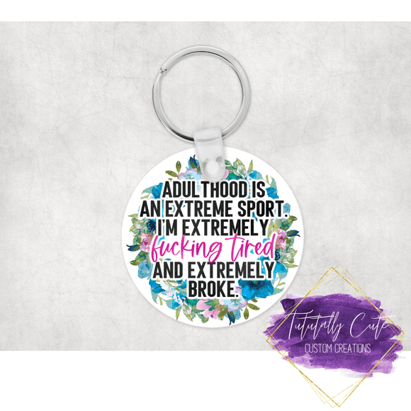 Extreme Sport Sassy Double Sided Keychains - Tututally Cute Custom Creations 