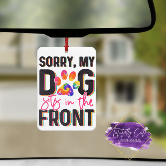 Dog Sits In Front Air Freshener - Tututally Cute Custom Creations 