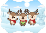 Reindeer Family Aluminum Ornament - Tututally Cute Custom Creations 