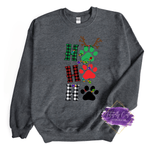 Ho, Ho, Ho Paw Print Christmas Sweater - Tututally Cute Custom Creations 
