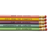 Modern Life Advice Pencil Set - Tututally Cute Custom Creations 