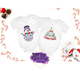 First Christmas Baby Bodysuits - Snowman or Tree - Tututally Cute Custom Creations 