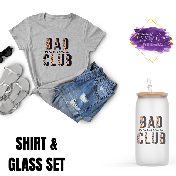 Cheetah Print Bad Moms Shirt & Tumbler Set - Tututally Cute Custom Creations 