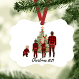 Family Christmas Aluminum Ornament - Tututally Cute Custom Creations 
