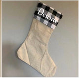 Buffalo Plaid And Burlap Stockings - Tututally Cute Custom Creations 