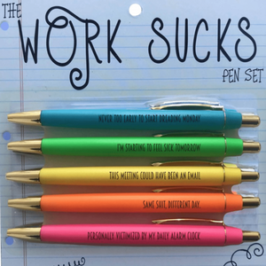 Work Sucks Pen Set - Tututally Cute Custom Creations 