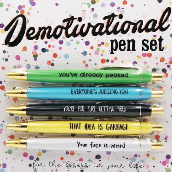 Demotivational Pen Set - Tututally Cute Custom Creations 