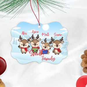 Reindeer Family Aluminum Ornament - Tututally Cute Custom Creations 