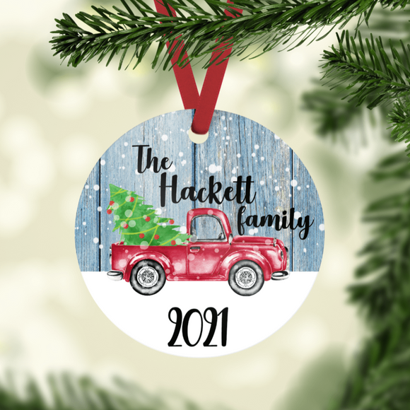 Personalized Family Truck Ornament - Tututally Cute Custom Creations 