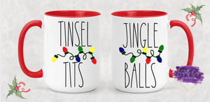 Tinsel Tits, Jingle Balls Coffee Mug (Christmas) - Tututally Cute Custom Creations 