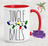 Tinsel Tits, Jingle Balls Coffee Mug (Christmas) - Tututally Cute Custom Creations 