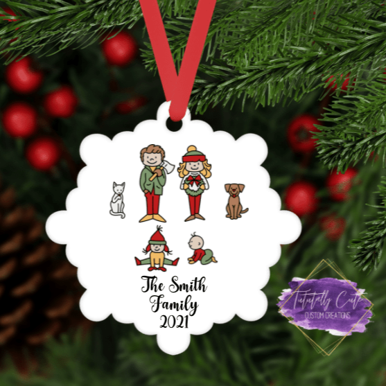 Family Christmas Ornament - Tututally Cute Custom Creations 