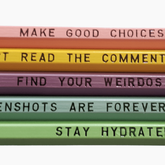 Modern Life Advice Pencil Set - Tututally Cute Custom Creations 
