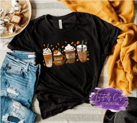 Fall Themed Coffee T-Shirt - Tututally Cute Custom Creations 